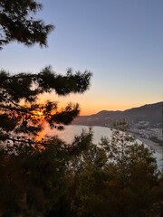 lake in the mountains background nature without people. High quality photo