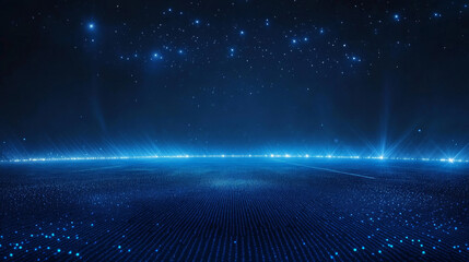Free kick. A grid of blue stars in the night sky. Glowing dots create a Free-kick shape. Football, penalty, sports and other concepts illustration or background