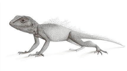 Obraz premium Lizard of particles. Silhouette of a lizard is of little circles.