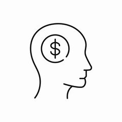 money on mind icon sign vector