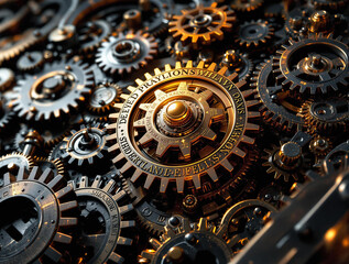 Driving Force: Interconnected Gears, Mechanism Concept