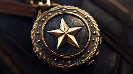 Hologram military medal. A military reward of polygons, triangles of dots and lines. Medal icon low-poly compound structure. Technology concept vector.