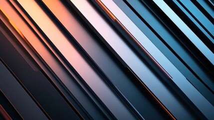 Obraz premium Abstract image featuring diagonal metallic strips with gradient lighting.