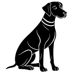 rhodesian ridgeback Dog black silhouette vector, Simple silhouette Design vector icon with white background