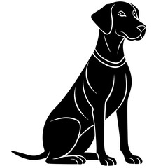 rhodesian ridgeback Dog black silhouette vector, Simple silhouette Design vector icon with white background