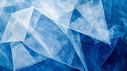 Obraz premium Abstract Blue Ice Texture with Geometric Patterns