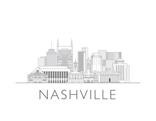 Obraz premium Nashville skyline cityscape vector illustration