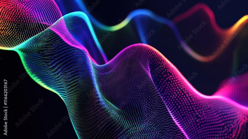 Aufkleber colorful abstract glowing neon lines create a mesmerizing visual experience in digital art design. g