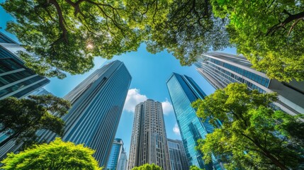 Obraz premium Innovative Architecture with Green Roofs and Natural Light