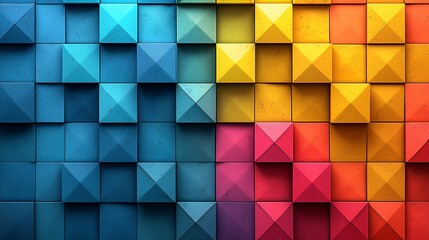 Abstract colorful pyramid shapes background texture.