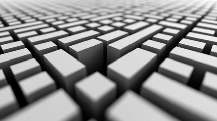Abstract representation of a grid-like structure with varying heights and depth.