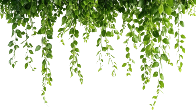Hanging jungle vine plant bush transparent background