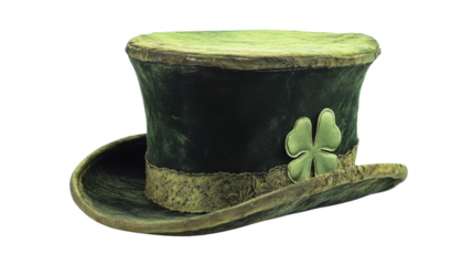 Green St. Patrick's Day top hat transparent background