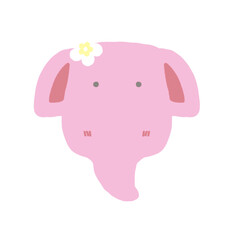 Elephant cartoon with flower 