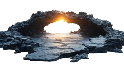 A large rock formation with a hole in the middle