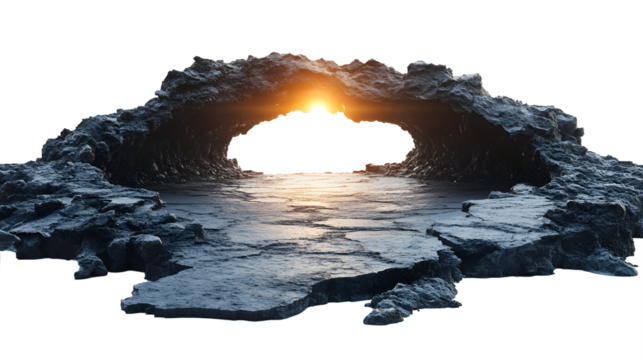 A large rock formation with a hole in the middle