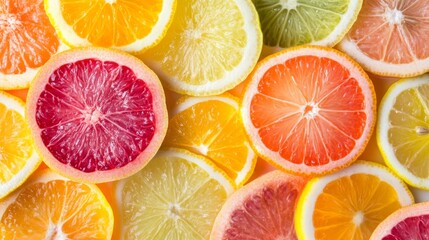 Fototapeta premium Fresh Vibrant Citrus Fruits on Isolated Background