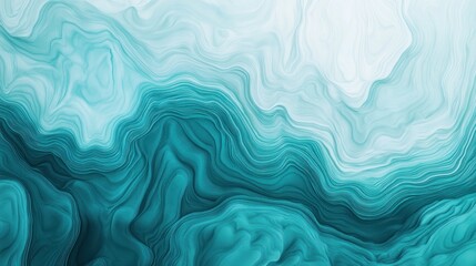 Obraz premium Abstract swirling teal and aqua patterns create a soothing, fluid design.