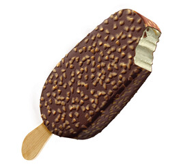 Vanilla Popsicle with Chocolate Shell and Peanut Crunchies