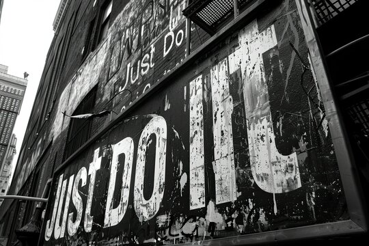 Inspiring "Just Do It" quote with bold text on a clean and modern background.