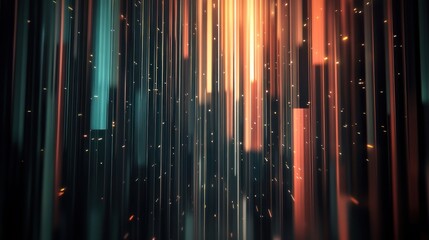 An abstract digital design featuring vertical lines of light in various colors and intensities.