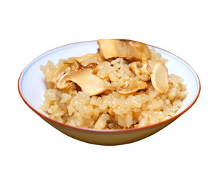 mushroom rice in bowl