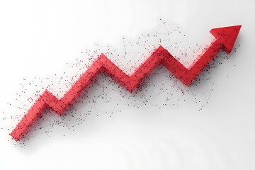 Red Growing Trend Graph with Network Structure