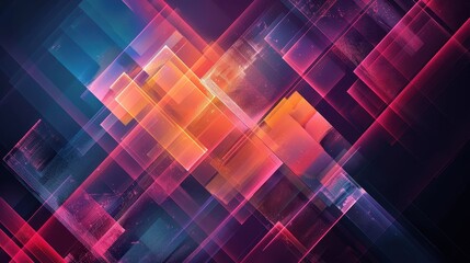 Fototapeta premium Abstract geometric design with vibrant colors and layered shapes.