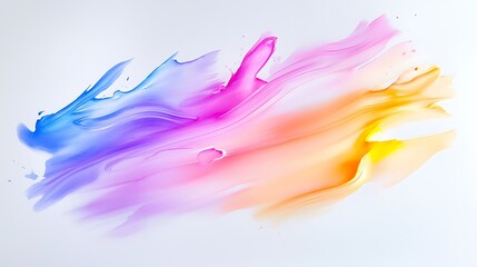 Obraz premium Abstract colorful paint strokes on white background. (6)