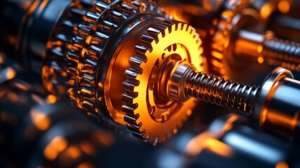 Dynamic High Detail Gear Mechanism with Professional Lighting