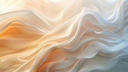 Fototapeta premium Soft, flowing abstract waves in warm and cool tones create a serene atmosphere.