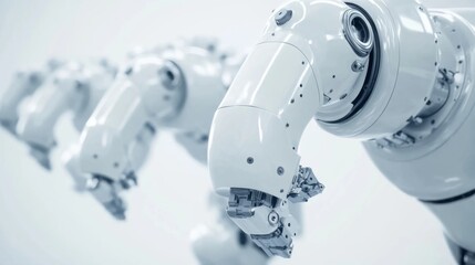 Realistic Robotic Arm with Clean Background and Professional Lighting