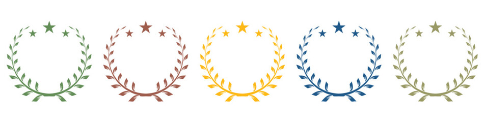 colorful laurel wreath award