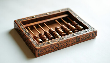 Ornate Wooden Abacus - Antique Calculation Tool