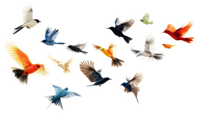 Obraz premium Flock of birds transparent background