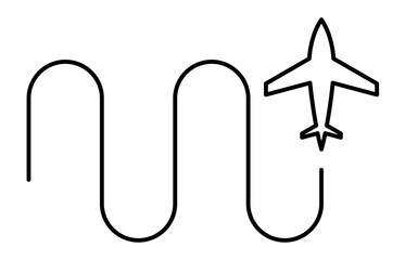 plane route trip travel line