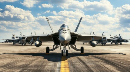 Fototapeta premium Jets on the Runway in Natural Lighting
