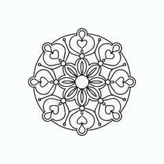mandala for Henna, Mehndi, tattoos, decorative ornaments in ethnic oriental style, coloring book pages