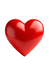 A 3D Red Heart isolated on white background, Valentine Day