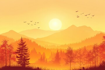 smooth orange gradient autumn sunset style