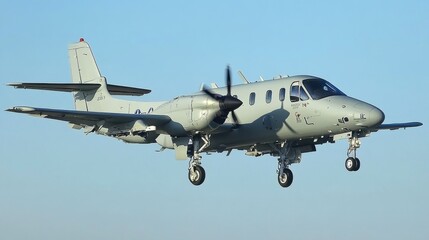 Sleek Aircraft in Dynamic Flight Against Clear Sky
