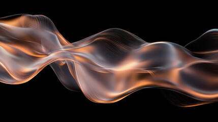 Fototapeta premium Abstract 3D Flowing Liquid-Like Wave Textures in Copper, Brown, and Champagne Gradient background wallpaper