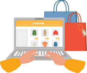 Laptop Shopping Illustration