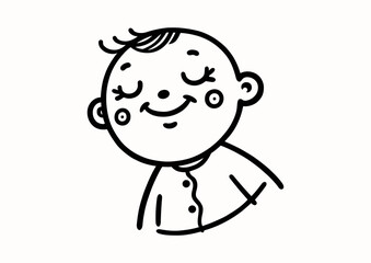 Obraz premium Outline vector portrait of a sleeping child