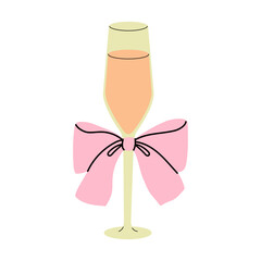 Celebrate with a sparkling drink adorned with a pink bow for special occasions