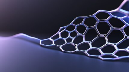 Abstract structure resembling a honeycomb pattern on a smooth surface.