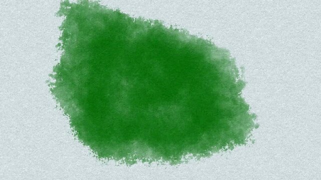 Beautiful Timelapse of Paintbrush Painting Watercolor Watercolour on Rough Textured Paper Background 4K Intro Reveal Animation Loop laurel green
