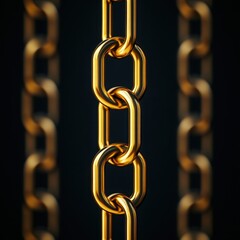 Obraz premium Close-up view of shining gold chains, symbolizing strength and connection in technology and modern design.