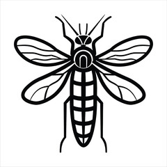 Insect Vector Icon Black White Silhouette