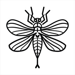 Insect Vector Icon Black White Silhouette